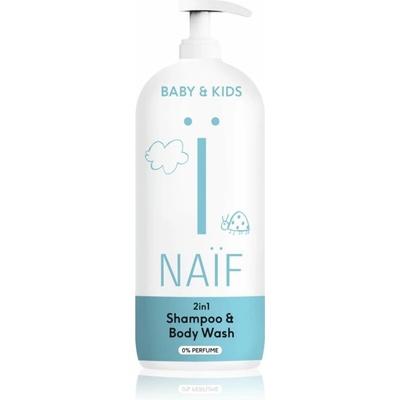 Naif Baby & Kids 2-in-1 dětský mycí gel a šampon bez parfemace 500 ml