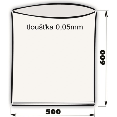 Sáček plochý PE 500x600/0,05 polyetylénový, 100 ks