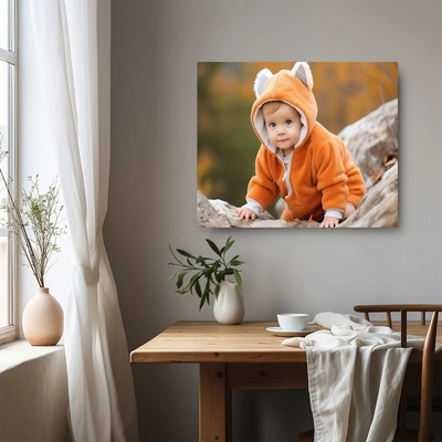 Fotoobraz na plátně z vlastních fotek bez motivu bílý s možností koláže, na šířku