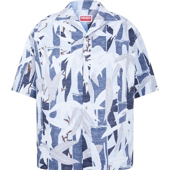 KENZO Риза с къс ръкав KENZO Men's Hawaiian Short Sleeve Patterned Shirt - Blue