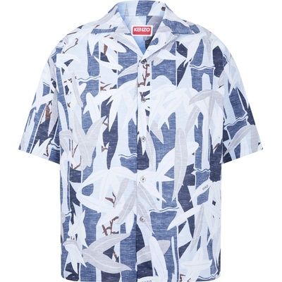 KENZO Риза с къс ръкав KENZO Men's Hawaiian Short Sleeve Patterned Shirt - Blue
