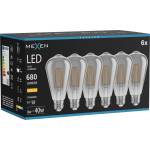 Mexen Vintis 6x LED филaментна крушка E27, ST64, 8W, Топло - 2700K, 680 lm, пушена (L152-E27-0827-70x06)