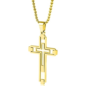 HARAHU Колие EM-34150 Cross - Златен KP34150 (EM-34150)