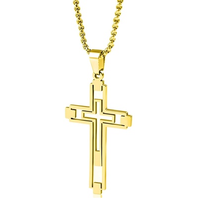 HARAHU Колие EM-34150 Cross - Златен KP34150 (EM-34150)