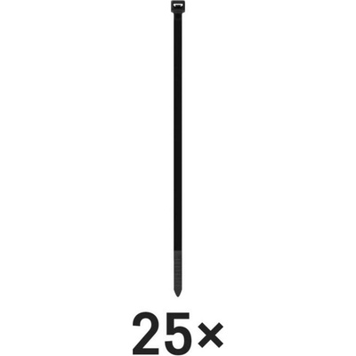 Emos A2857 Sťahovacie pásky čierne 450×7.6mm 25ks A2857 - Pásky sťahovacie - O125mm, 55kg, nylon PA66