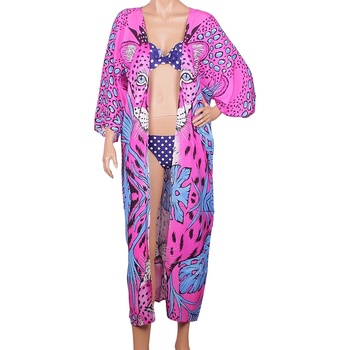 Image 1 of Плажна туника в розово и синьо