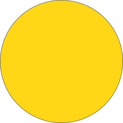 Samolepicí značení umístění palet WT-5210, tvar ''kruh'' – polyester, žlutá, pr. 75 mm, balení 25 ks