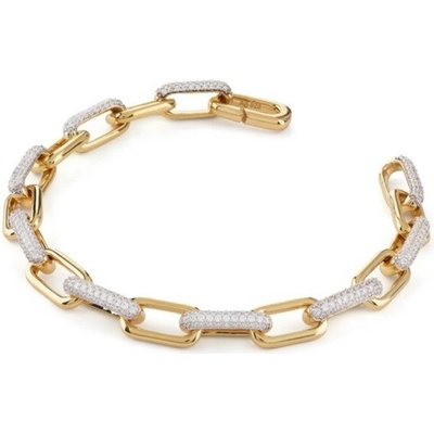 Guess Výrazný pozlacený náramek se zirkony Nuances JSBB04534JWYG