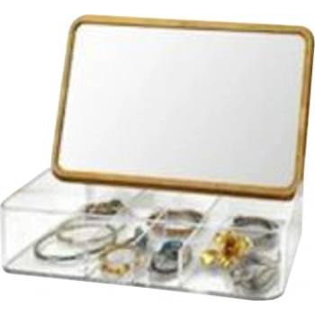 Image 1 of ALPINA КУТИЯ ЗА БИЖУТА С ОГЛЕДАЛО ALPINA 22. x14x5см ПРОЗРАЧНА