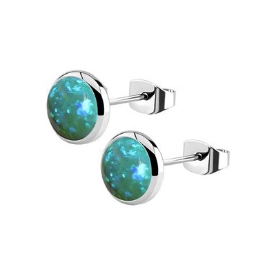 Šperky4U ocelové náušnice s opálem NB2-OP62