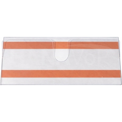 PLASTOVÝ DRŽÁK NA BEDNY 04 - čirá samolepka - 80x200mm - čirá samolepka - 1 ks