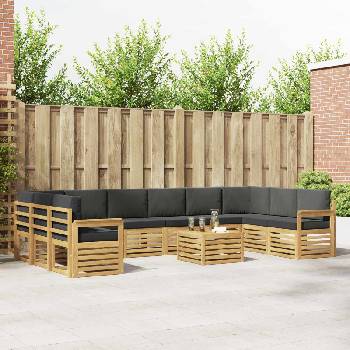 vidaXL Комплект дивани за открито 8 pcs Бяло и антрацит (3392612)