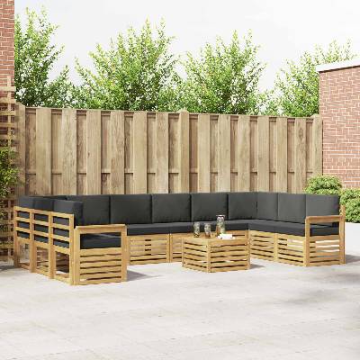 vidaXL Комплект дивани за открито 8 pcs Бяло и антрацит (3392612)