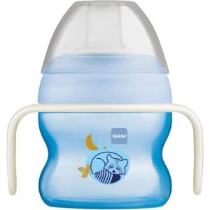 MAM Тренировъчна чаша MAM - Starter Cup Night, 4 м+, 150 ml, син енот (100018902/BG807947 )