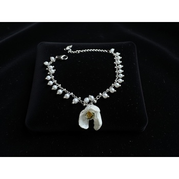 Meganflo Гривна с истинско кокиче и перли