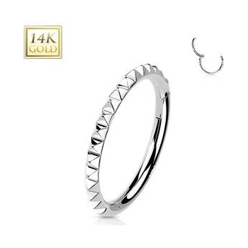 Šperky4U zlatý piercing segment kruh ZL01232-WG-1208