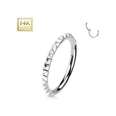 Šperky4U zlatý piercing segment kruh ZL01232-WG-1208
