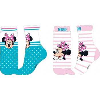 Minnie Mouse 52349865 Dívčí ponožky tyrkysová / růžový proužek