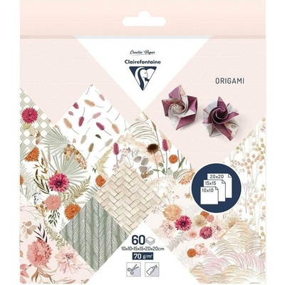 Clairefontaine Sada papírů Origami Dried Flowers 60 listů