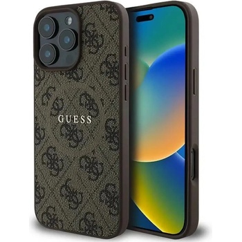 GUESS Калъф Guess 4G Ring Classic Logo MagSafe iPhone 16 Pro - кафяв