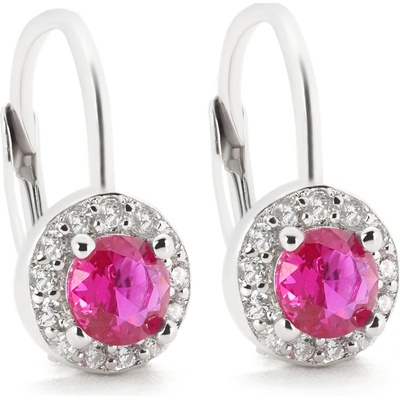 Rafity drobné stříbrné náušnice s turmalínem a zirkony E0011KL-11