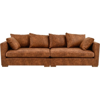 Scandic Кафяв диван от изкуствена кожа 266 cm Hamburg - Scandic (17086SN PREST24)