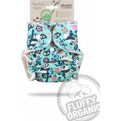 Petit Lulu-Kalhotková plena novorozenecká Fluffy Organic Mlsné pandy
