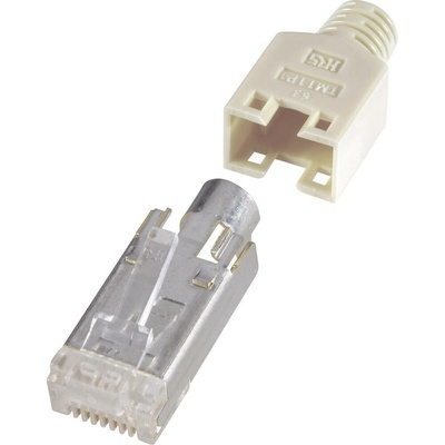 Renkforce H9540.1-10, zástrčka RJ45, zástrčka, rovná, počet pólů: 8P8C, béžová, 10 ks