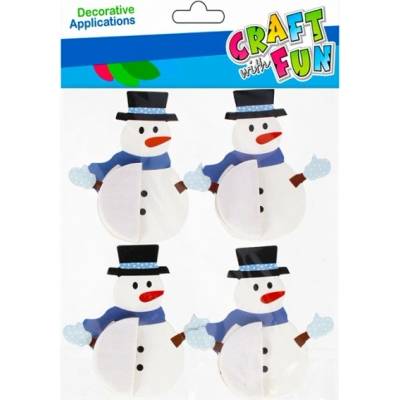 CRAFT FUN dekorácia papieroví snehuliaci 4ks