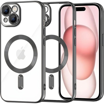 Techsuit Luxury Crystal MagSafe калъф за Apple iPhone 15 - Черен KP38098 (38098)