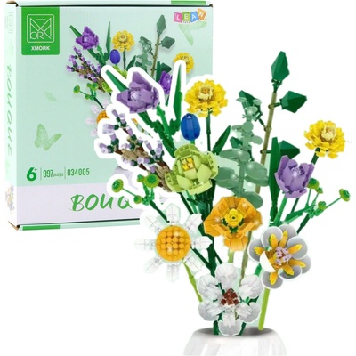 mamido Stavebnice kytice barevných květin 997 ks