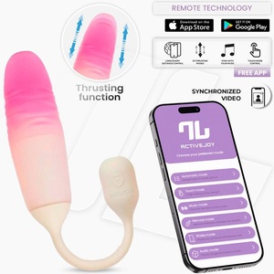 INTOYOU App Series NexEgg Motion Vibrating Egg with Thrusting App Beige-Pink
