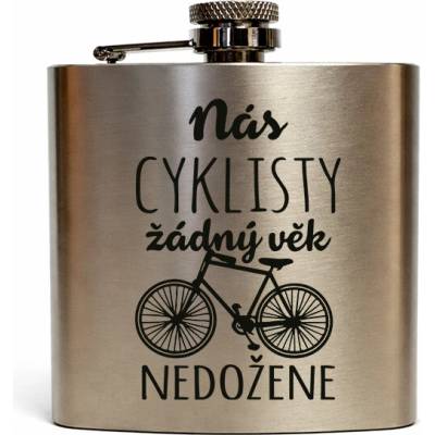 Nerezová placatka 180 ml Nás cyklisty žádný věk nedožene