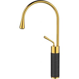 INVENA Висок смесител за мивка Invena Gabro, златист с черно покритие (BU-03-W17-V)