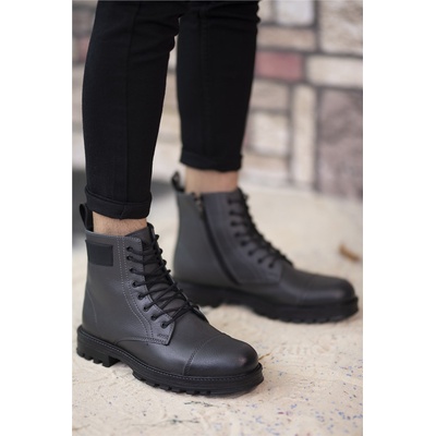 Riccon Мъжки боти с цип 0012856 - Опушеносиви #334468 (334468_Черно)