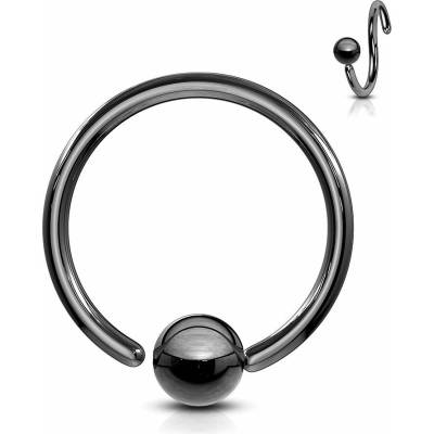 S4U Piercing kruh černý, kulička 3 mm (0,8 x 8 mm, 3 mm) K1002K-08083