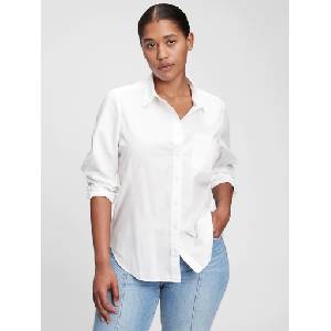 GAP Риза от поплин The Perfect Shirt GAP GAP | Byal | ЖЕНИ | XXS
