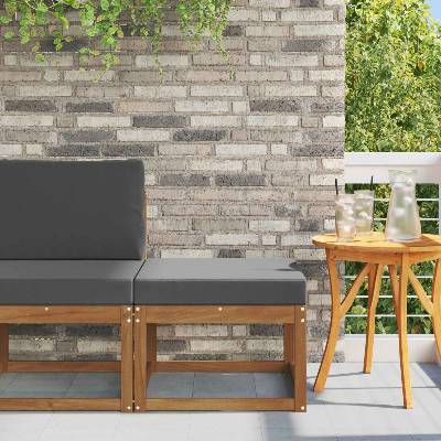 vidaXL Външна табуретка Солидно акациево дърво Естествен (900451)