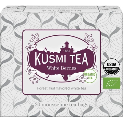 Kusmi Tea Porciovaný biely čaj White Berries Bio 20 vrecúšok