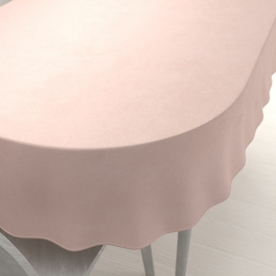 Biante Veľký zamatový oválny obrus Velvet Premium SVP-043 Púdrovo ružový 220x260 cm