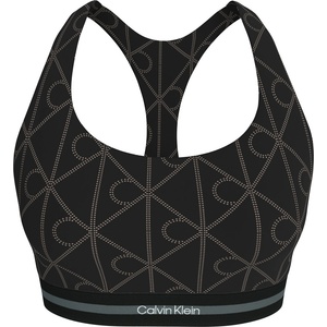 Calvin Klein Women's Non Wired Medium Impact Sports Bra - AOP Black
