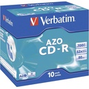 Média pro vypalování Verbatim CD-R 700MB 52x, Super AZO, jewel, 10ks (43327)