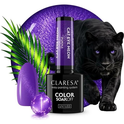 CLARESA Gél lak CAT EYE NEON Purple 5 g