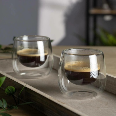 Haushalt international Dvoustěnná sklenice Espresso 2 x 80 ml