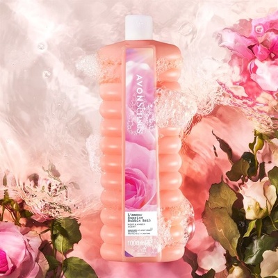 Avon Senses L´amour Sunrise pěna do koupele s vůní růže a ambry 1000 ml