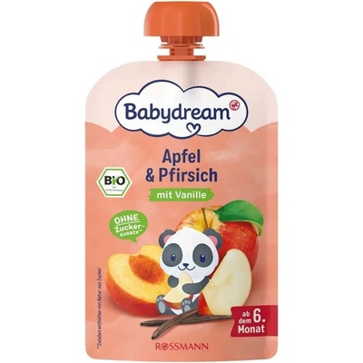 Babydream BIO ovocný příkrm Jablko, hruška a broskev 4x 100 g 400 g