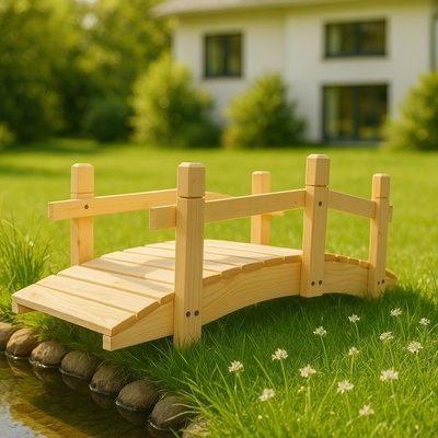 Gaboni 55172 Zahradní dřevěný můstek - bez povrchové úpravy - 71 cm