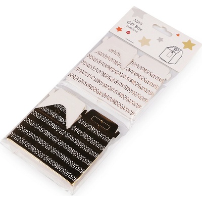 Dárková mini krabička s visačkou, střední, 8 zlatá