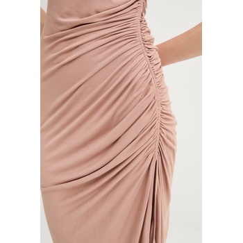 Rick Owens Lilies Рокля Rick Owens Lilies в бежово среднодълга с кройка по тялото LI01E4524RV (LI01E4524RV)