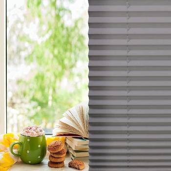 Image 1 of Grandekor Плисирана слънцезащитна полупрозрачна щора 130 х 90 см. , без необходимост от пробиване, антрацит BZ90A130 Grandekor® 14225